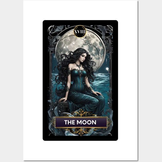 The Moon Card from The Mermaid Tarot Deck Wall Art by MGRCLimon